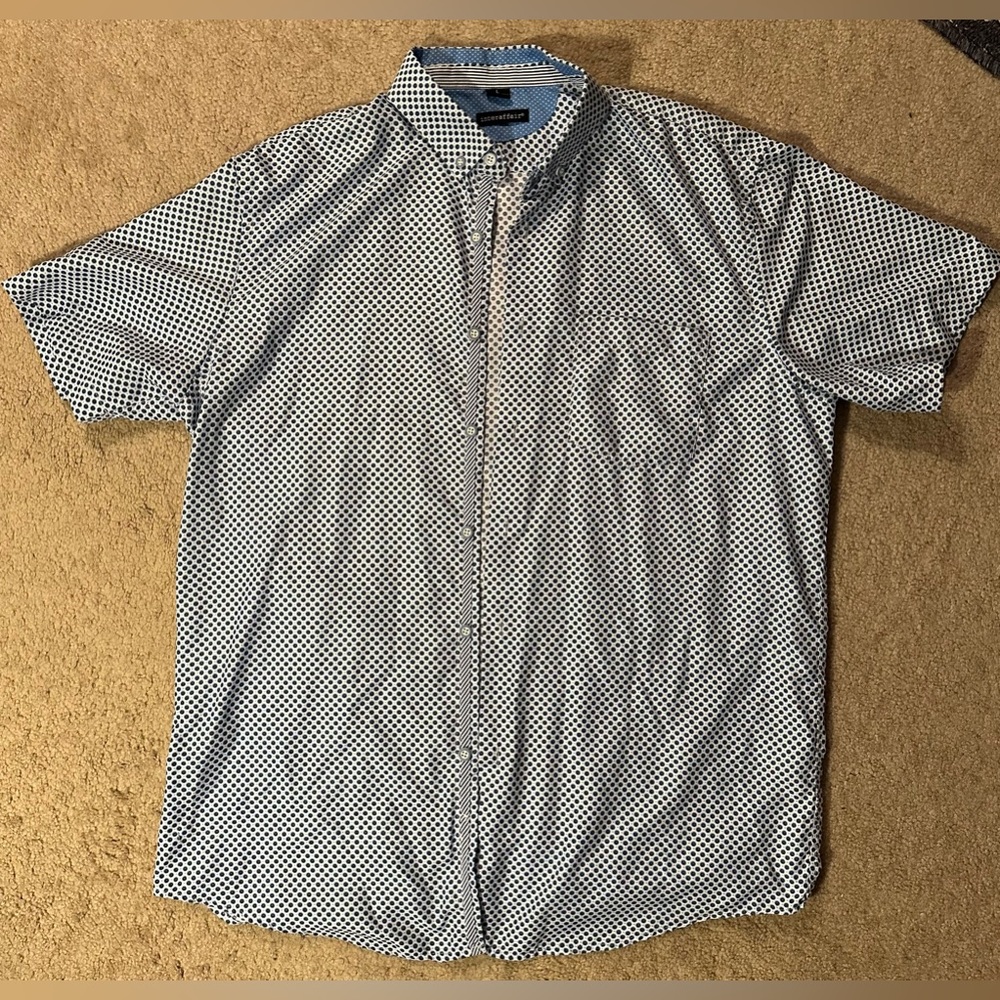interaffair Button-Down Tee - Blue & White
